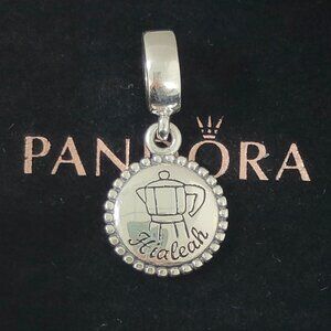 Pandora Florida Hialeah Exclusive Dangle Cafecito Cafetera Charm Sterling Silver